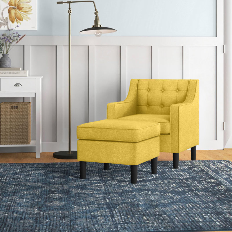 Lark Manor Kelesia Upholstered Armchair with Ottoman & Reviews Wayfair